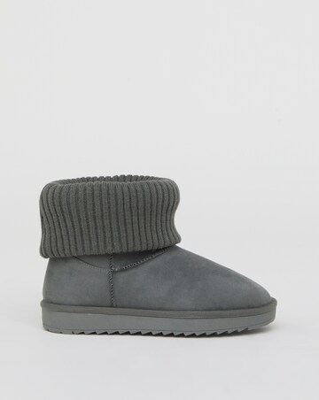 Seeker Warm Lined Cuff Slipper Snug Boots - Wide Fit (E)