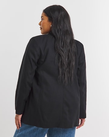 Simply Be Black Relaxed Linen Blend Blazer