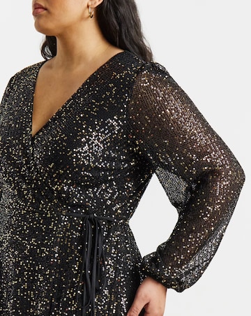 Lovedrobe Sequin Wrap Dress