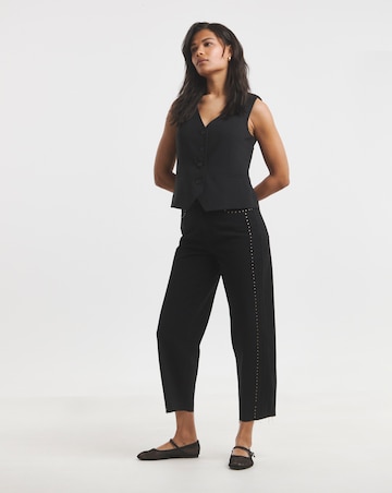 Simply Be Black Side Studded Barrel Leg Jeans