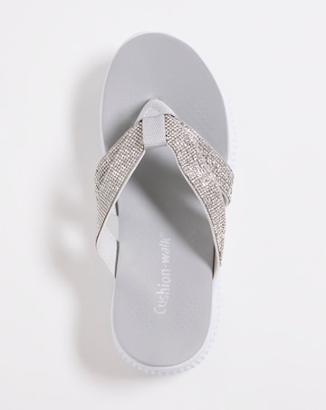 Cushion Walk Glitzy Toe Post Sandal EEE Fit