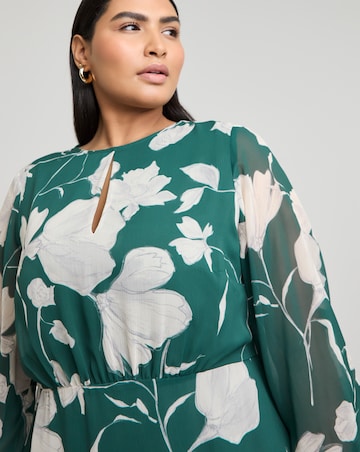 Joanna Hope Long Sleeve Maxi Dress With Keyhole