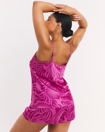 Figleaves Stretch Satin Cami Lace Short Set