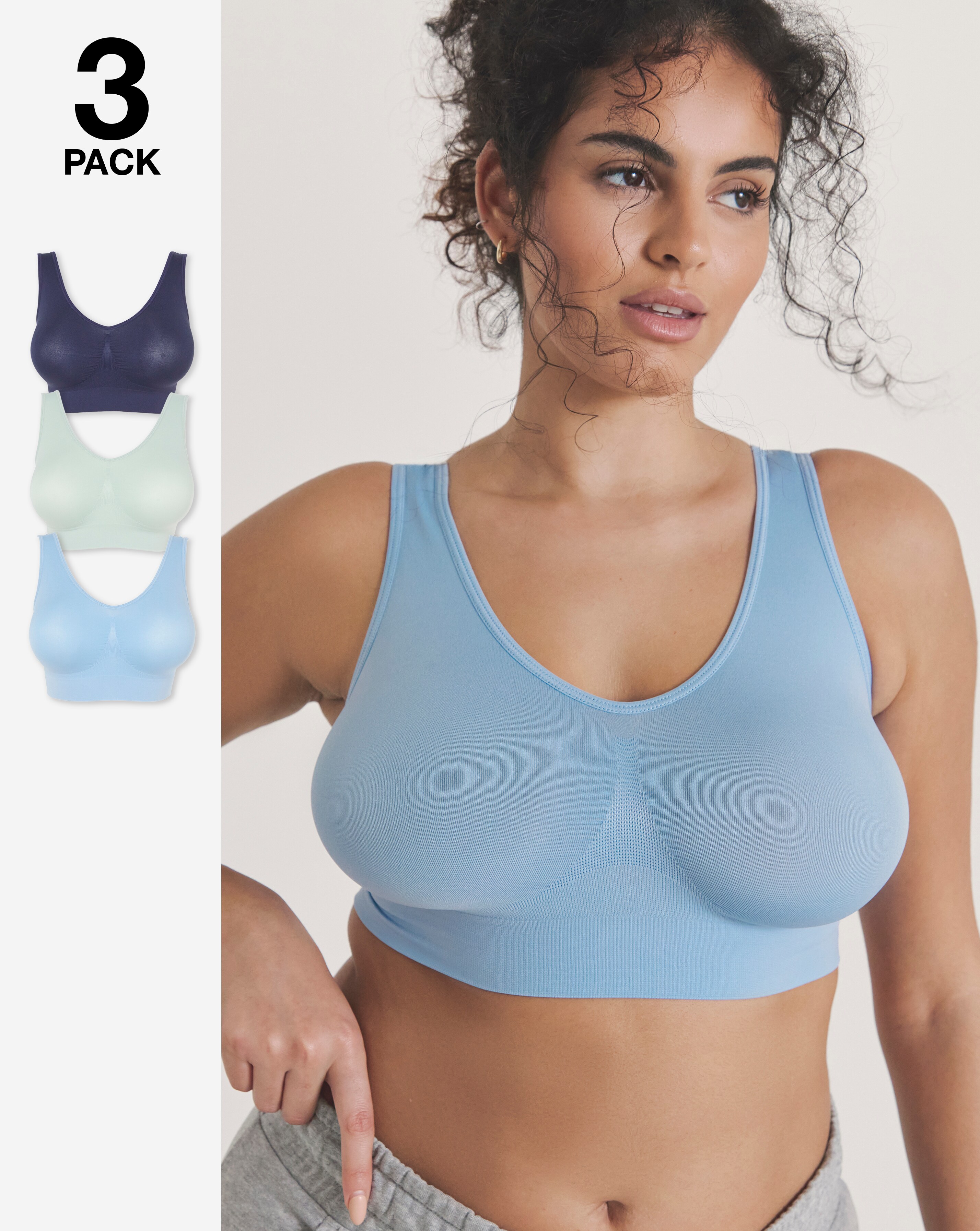 Pretty Secrets (3 Pack) Comfort Tops Blue Multi