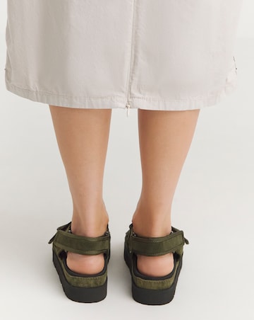 Tyla Strappy Suede Touch and Close Sandals Wide E Fit