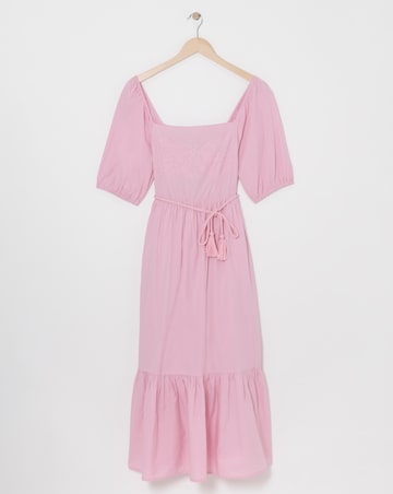 Anise Pink Off The Shoulder Tiered Dress