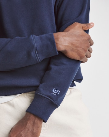 Union Garment Dyed Raglan Crew Neck Sweatshirt-Navy