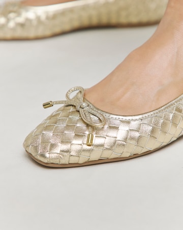 Monaco Woven Leather Ballerinas - Wide Fit (E)