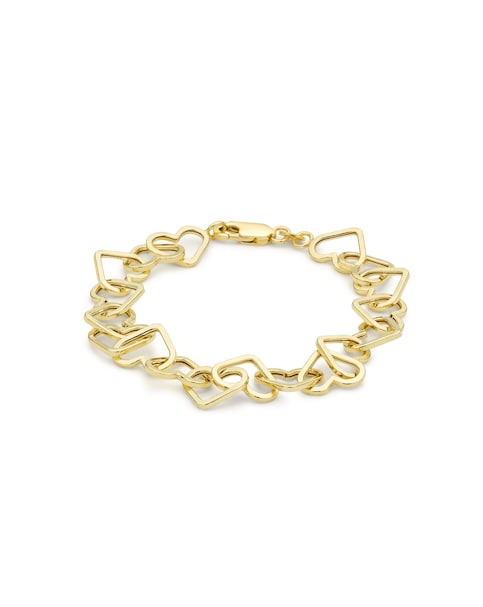 9ct Gold Heart-Link Belcher Bracelet