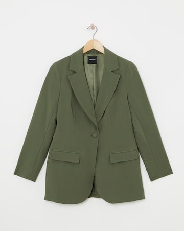 Straight Fit Twill Blazer