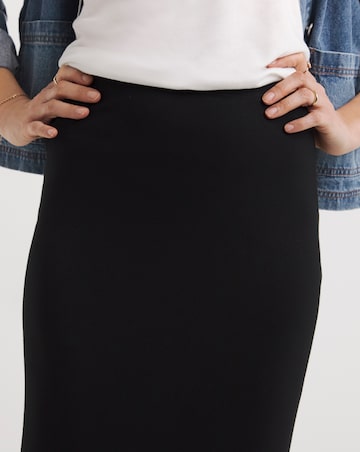 Black Stretch Jersey Maxi Tube Skirt