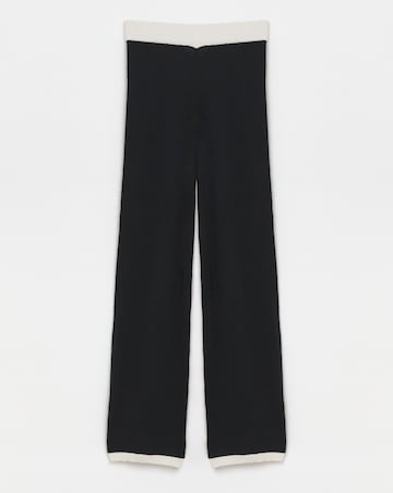 Simply Be Black & White Contrast Wide Leg Trouser Co-Ord