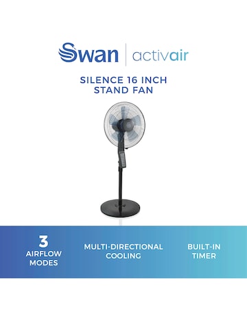 Swan 16'' Silence Stand Fan - Black