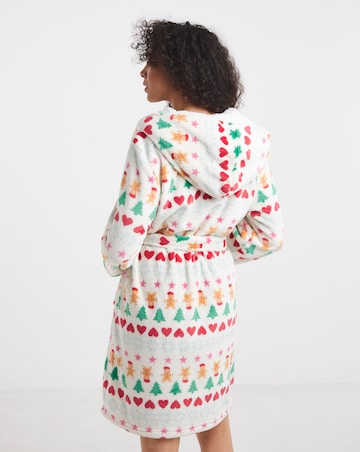 Pretty Secrets Christmas Fair Isle Fleece Dressing Gown