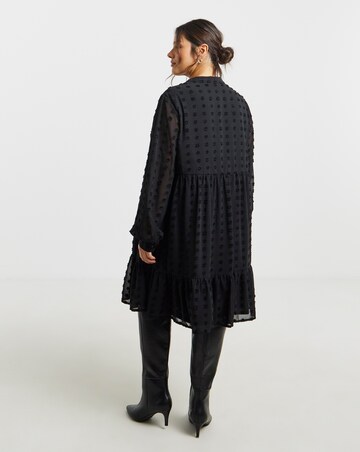 Simply Be Black Dobby Smock Dress