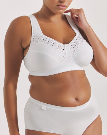 Miss Mary of Sweden Broderie Anglaise Cotton Non Wired Bra White