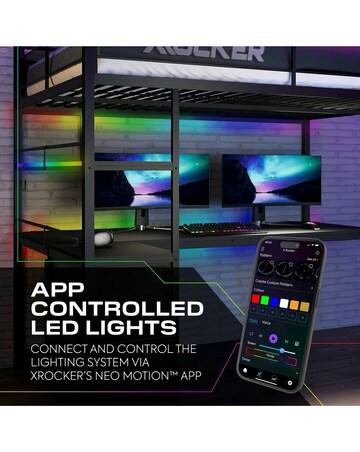 X Rocker Battlebunk XL RGB Double High Sleeper Bed