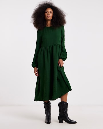 Textured Pocket Midi Dress
