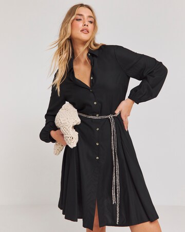 Button Through Shirt Dress With Belt