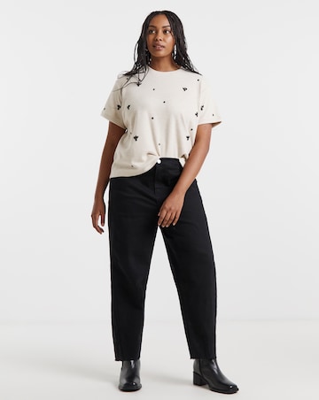 Oatmeal Soft Touch Diamante Top