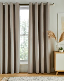 Brushed Pair of Eyelet Curtains