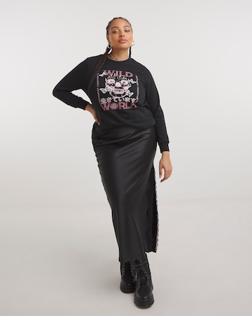 Black Wild World Slogan Sweatshirt