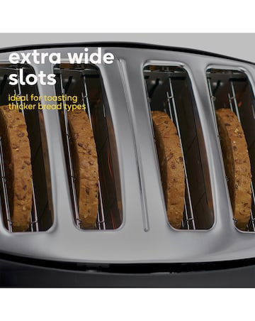 Russell Hobbs 26071 Textured Honeycomb Black 4 Slice Toaster