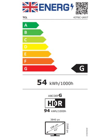 TCL 43T6CUK 43in 4K QLED Fire TV with Freely