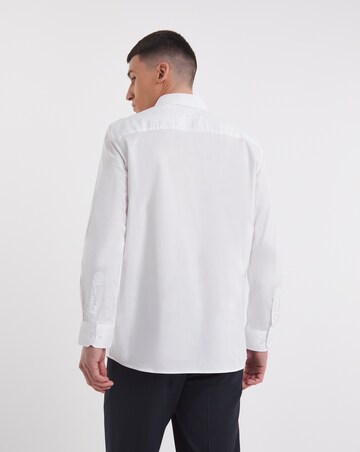 White Long Sleeve Button Down Poplin Shirt
