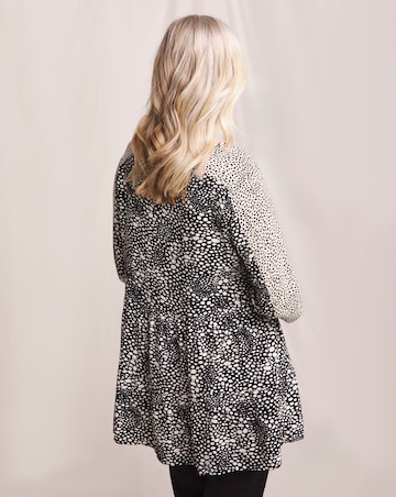 Julipa Mixed Print Tiered Blouse