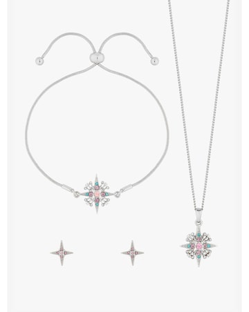 Jon Richard Silver Plated Diamond Cut Star Trio Set - Gift Box