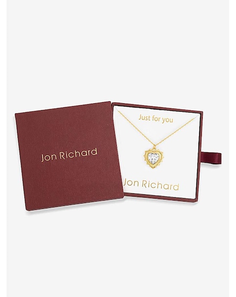 Jon Richard 14Ct Gold Plated Heart Birthstone Pendant - April