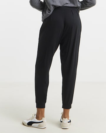 Black Jersey Tapered Trousers
