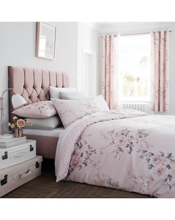 Catherine Lansfield Canterbury Blush Cotton Blend Duvet Cover Set