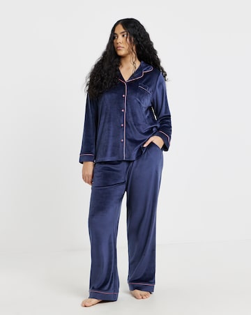 Pretty Secrets Velour Button Through Pyjama Set