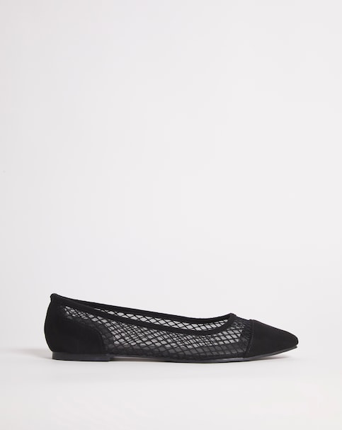 Net Ballerina Shoes Wide Fit