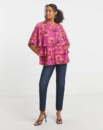 Joanna Hope Tiered Ruffle Blouse