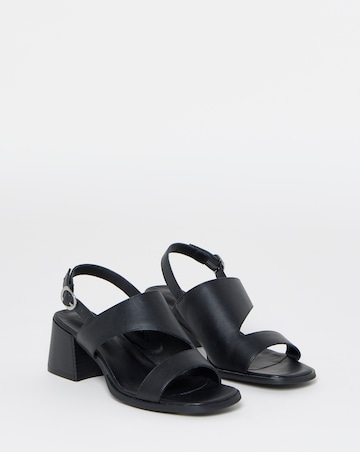 Dorit Cut Out Stacked Heel Sandals - Wide Fit (E)