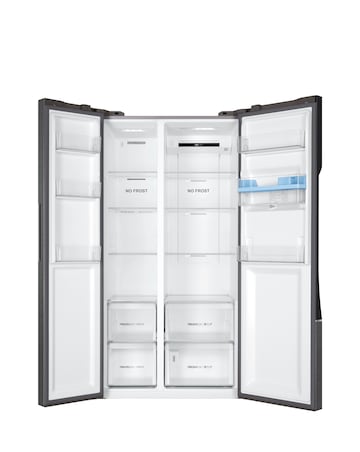 Haier Series 3 HSR3918EWPG American Fridge Freezer Non-Plumbed Silver + Install
