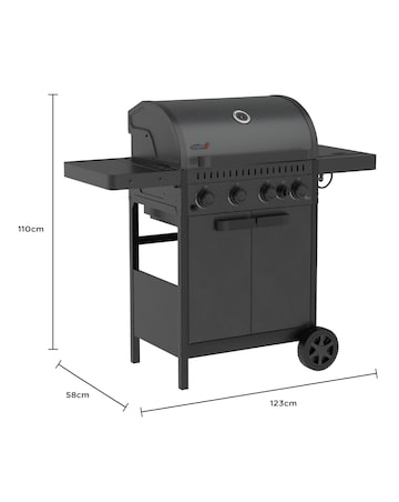 Charles Bentley Ottimo Origin 350 4 Burner Gas Barbecue with Side Burner