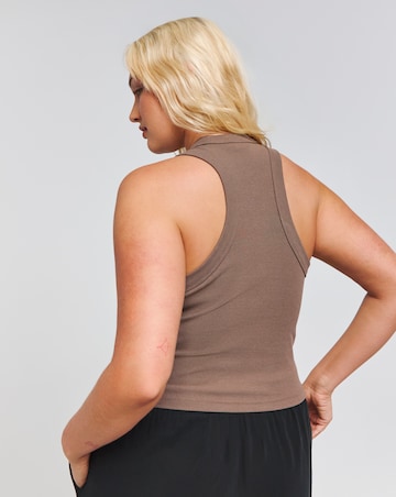 adidas Lounge Ribbed Crop Tank Top