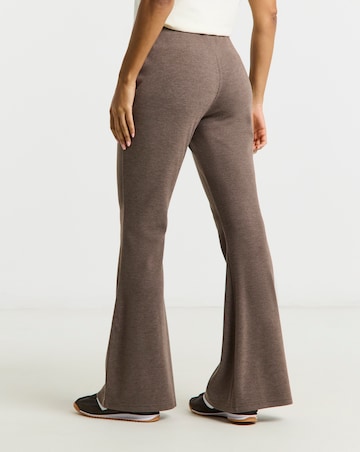 Chocolate Cut & Sew Rib Flared Joggers