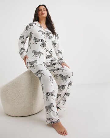 Chelsea Peers Jersey Zebra Print Pyjama Set