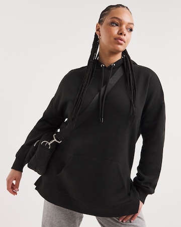 Black Longline Hooded Tunic