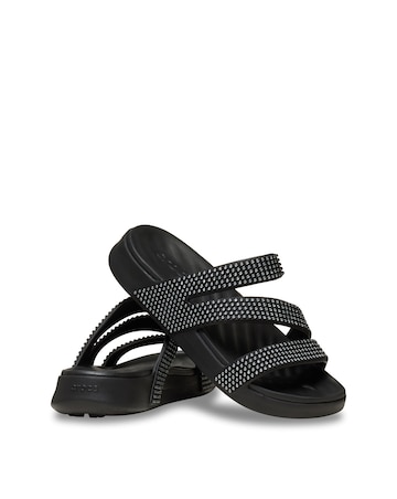 Crocs Black Get Away Strappy Gems Detail - Standard Fit