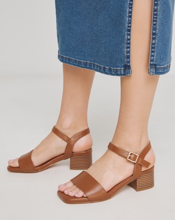 Simply Be Marseille Low Block Heel Barely There Sandals - Wide Fit (E)