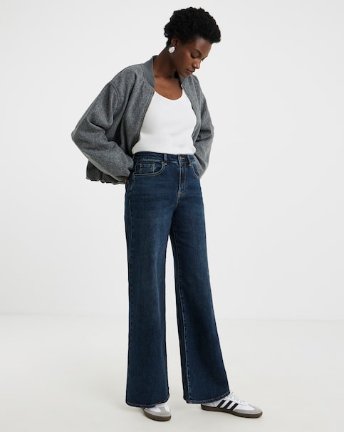 Dark Blue Authentic Wide Leg Jeans