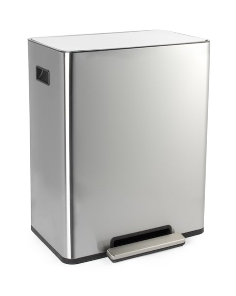 Salter Stainless Steel Dual Recycling Pedal Bin 60L