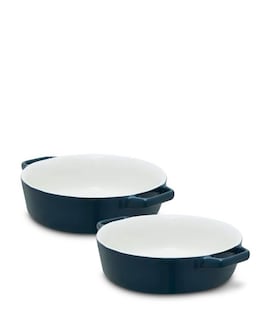 Barbary &amp; Oak Nattura Set of 2 Round Baking Dishes Teal