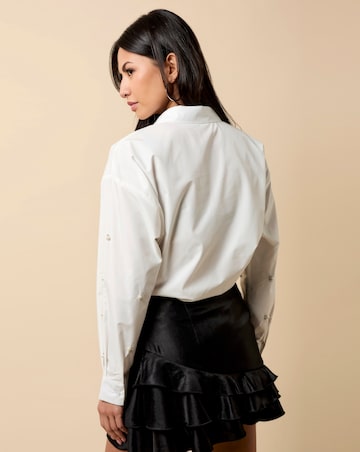 Little Mistress White Embellished Shirt